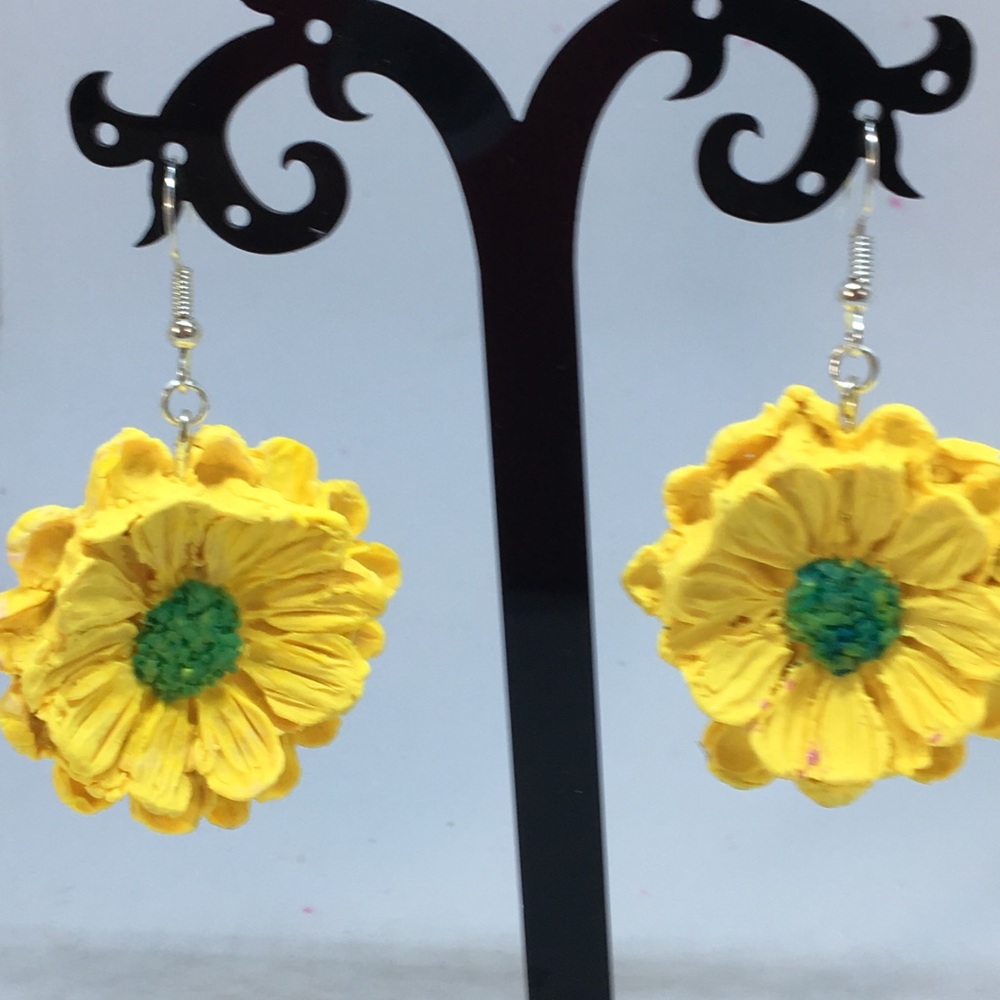 Unique Handmade Polymer Clay Blossom Earrings - Picture 6 of 6